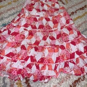 Crewcuts Red and Pink Tiered Midi Dress Resort Wear